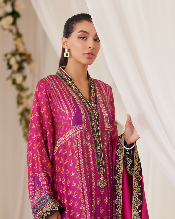 Sola Printed Raw Silk Shirt And Dupatta
