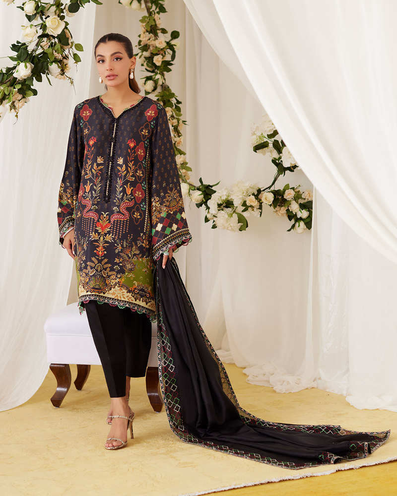Picture of Maala Printed Raw Silk Shirt And Dupatta