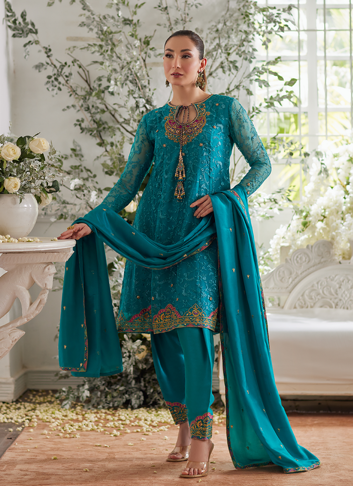 Picture of Ivalia Teal Shirt and Dupatta