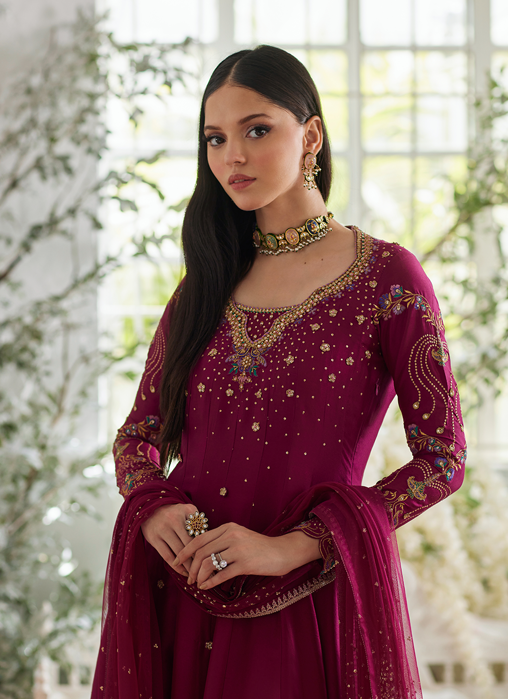 Jihan Fuschia Kalidaar and Dupatta