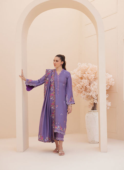 Picture of Goldie Grape Silk Shirt and Dupatta