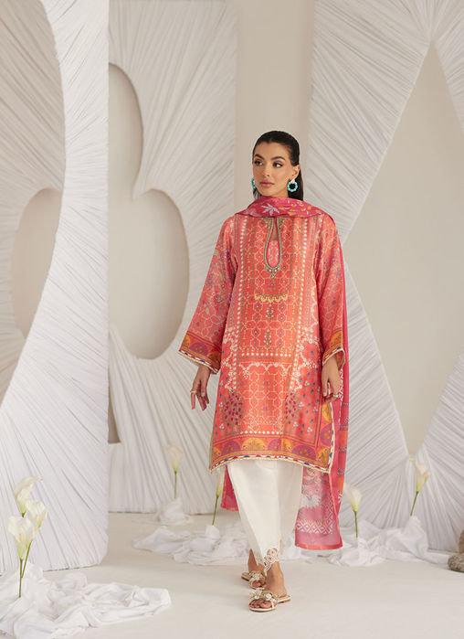Picture of Lillia Tangerine Shirt and Dupatta