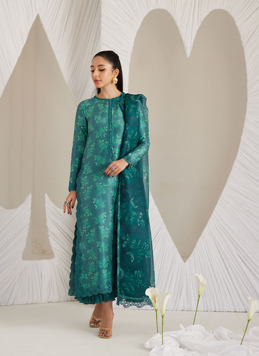Camilla Emerald Shirt and Dupatta