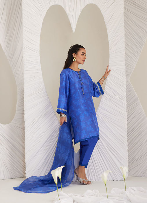 Electra Cobalt Shirt and Dupatta