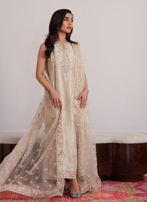 Everly Cream Shirt And Dupatta