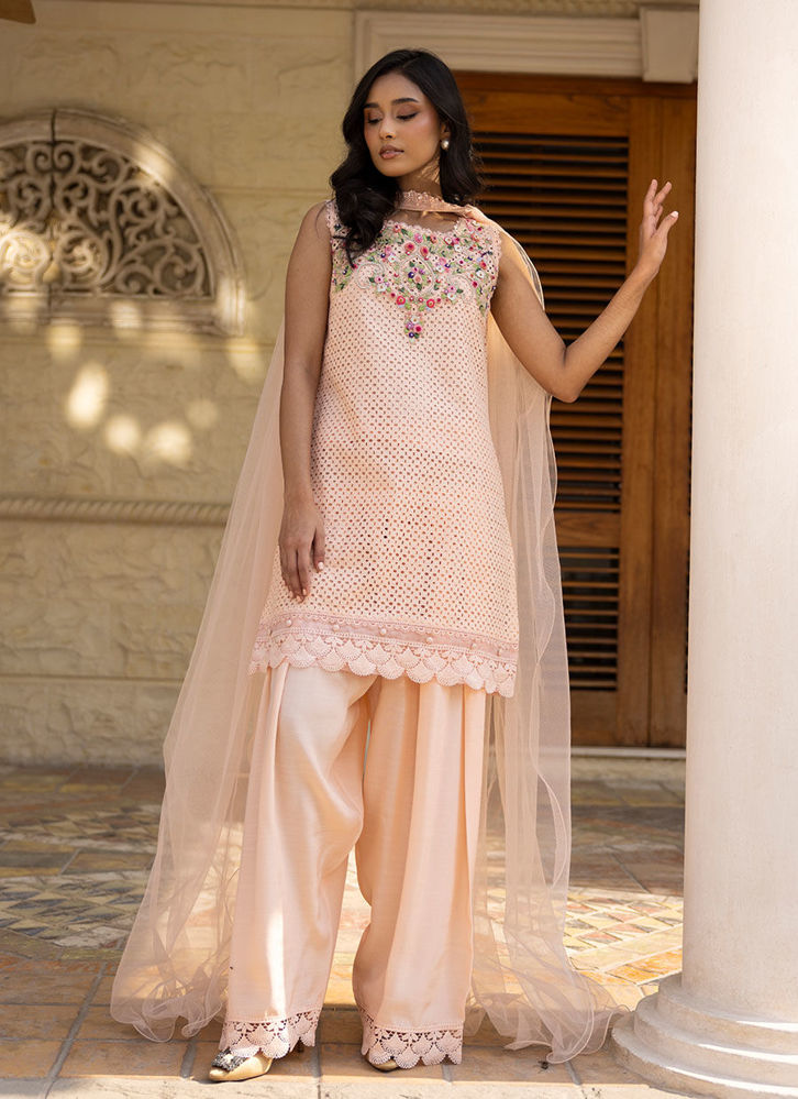 Picture of Peach Bloom Set with Shalwar