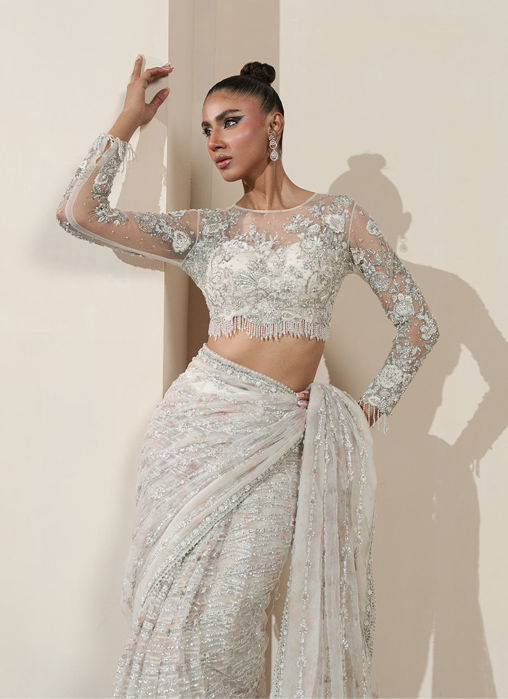 White Orchid Saree