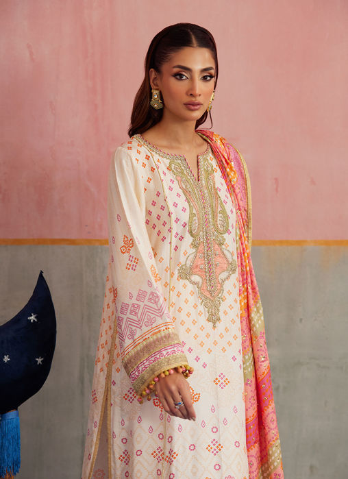 Nevada Ivory Shirt And Dupatta