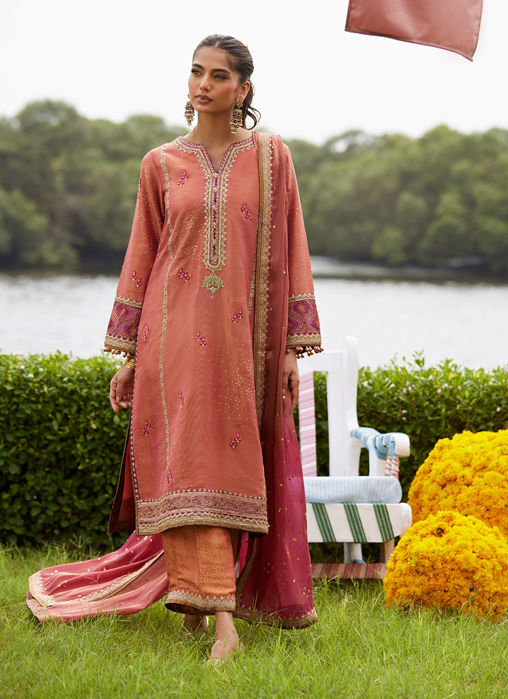 Picture of Rivaaz Coral Shirt And Dupatta
