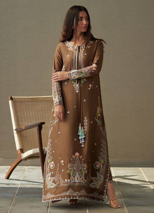 Picture of Enia Espresso Silk Kaftan