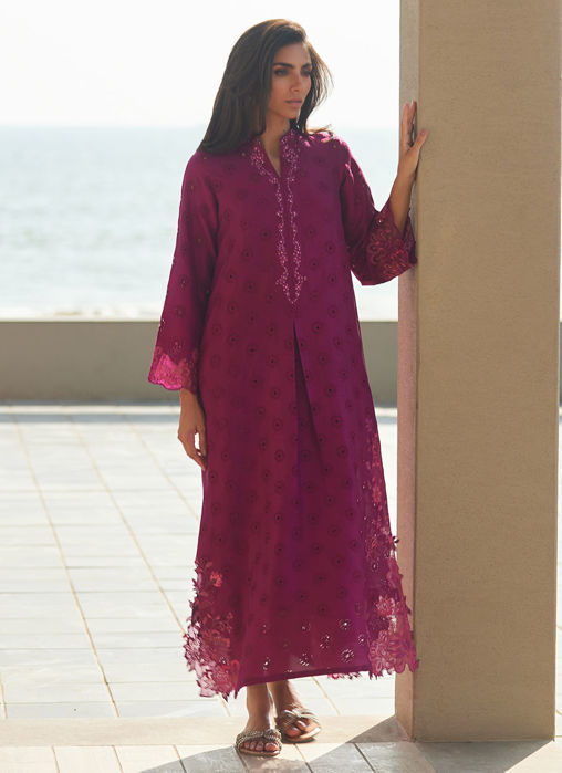 Picture of Marbella Magenta Silk Kaftan