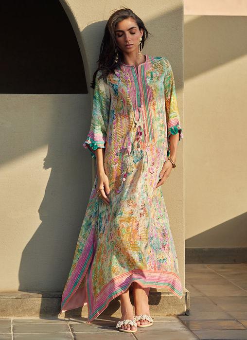 Picture of Riviera Rose Crepe Kaftan