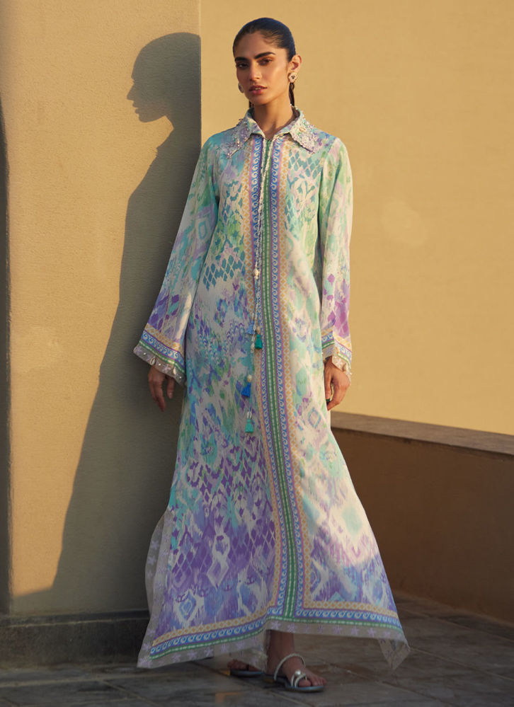Picture of Marisol Ikkat Crepe Kaftan