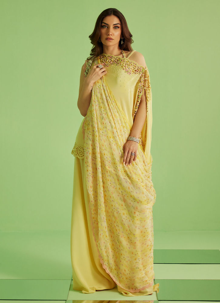 Picture of Solenne Shirt And Drape Dupatta With Pants