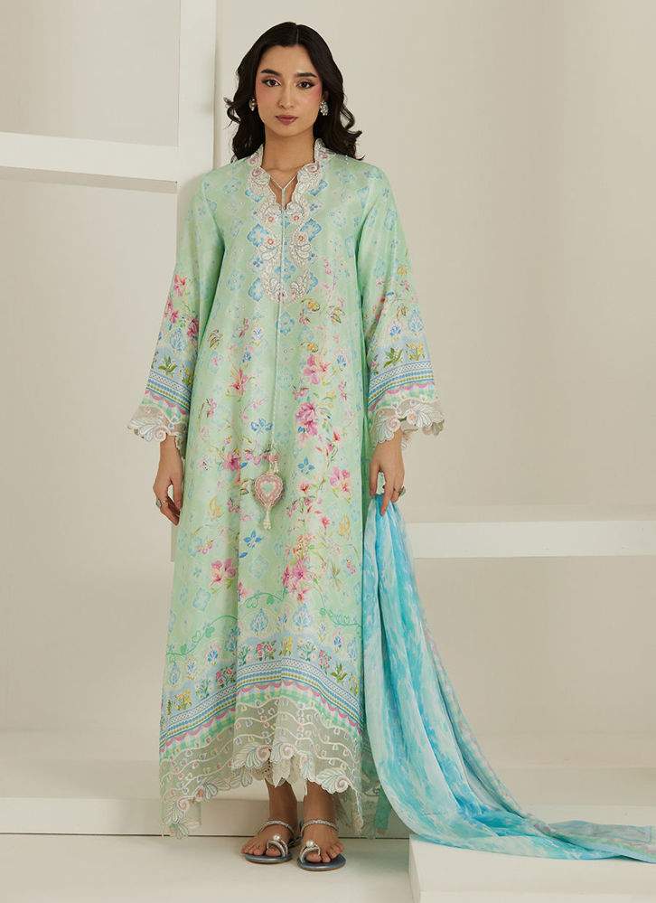Picture of Runa Aqua Kaftan And Dupatta