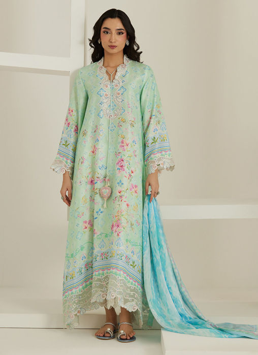 Picture of Runa Aqua Kaftan And Dupatta