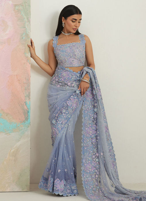 Seraphine Ombré Lavender Saree